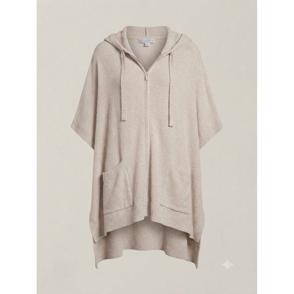 Barefoot Dreams Zip Up Hoodie Short Sleeve Comfort Stretch 1X Plus Lounge Warm